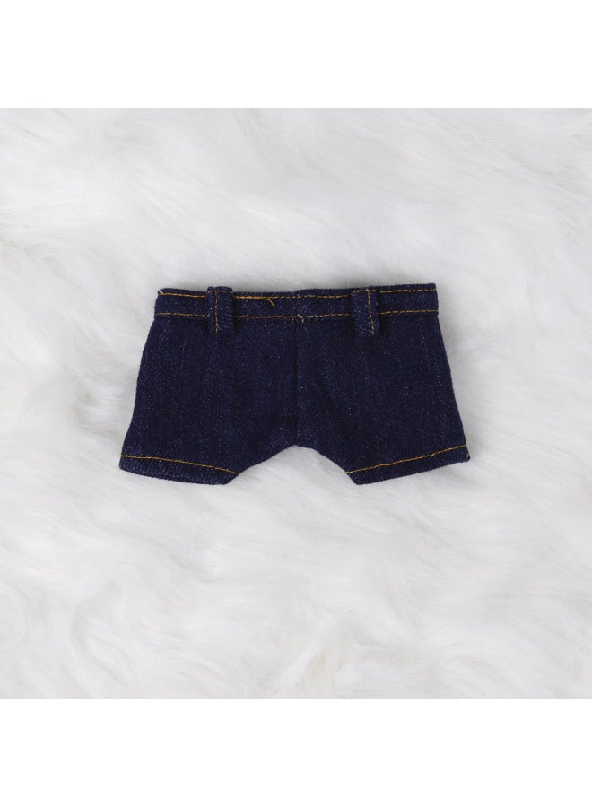 10cm Doll 20cm Cotton Doll Trousers Suit Denim Coat Pants Cotton Doll Clothes-Specifications:10cm-color:Dark Blue Denim Trousers - Image 1