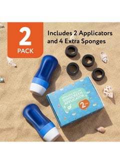 IMPRESA IMPRESA 2-Pack Refillable Sunscreen Applicator for Kids and Adults, Roll on Sunscreen Lotion Dispenser with Sponge Applicator, No Mess Application, Includes Extra Sponges, Easy Sunblock Coverage  - Image 4