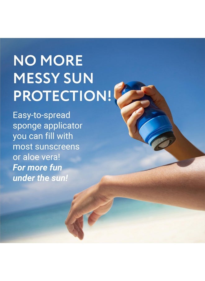 IMPRESA - IMPRESA 2-Pack Refillable Sunscreen Applicator for Kids and Adults, Roll on Sunscreen Lotion Dispenser with Sponge Applicator, No Mess Application, Includes Extra Sponges, Easy Sunblock Coverage - Image 1