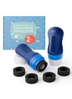IMPRESA IMPRESA 2-Pack Refillable Sunscreen Applicator for Kids and Adults, Roll on Sunscreen Lotion Dispenser with Sponge Applicator, No Mess Application, Includes Extra Sponges, Easy Sunblock Coverage  - Image 1