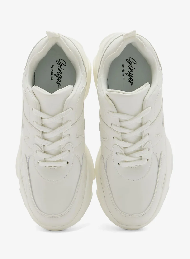 Ginger White Tonal Chunky Sneaker for Women | Best Price UAE