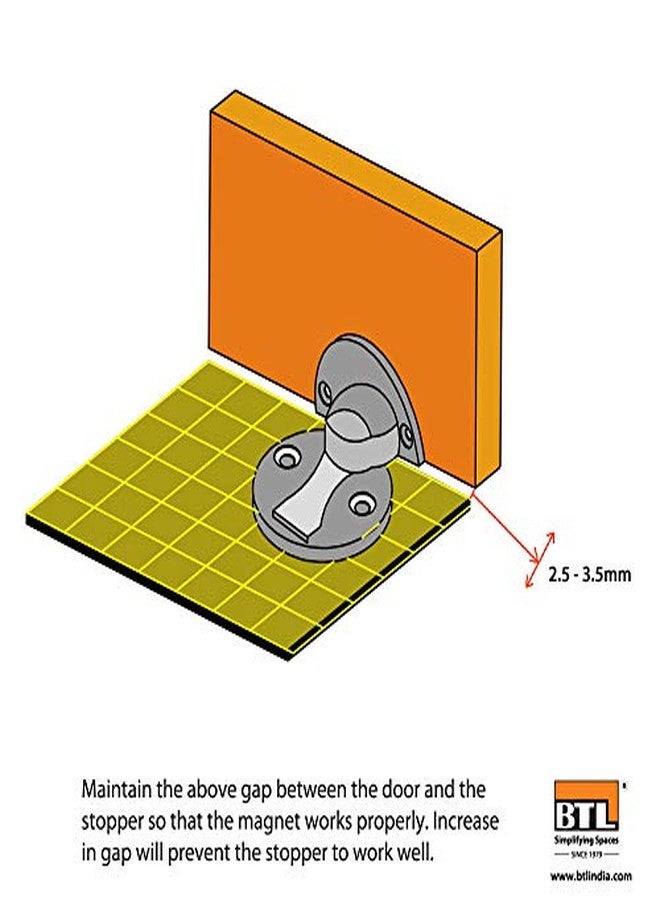 BTL Floor Mounted Magnetic Door Stopper with Powerful Magnetic Catch (Stainless Steel 304) (BDF-MS-1) - Image 5