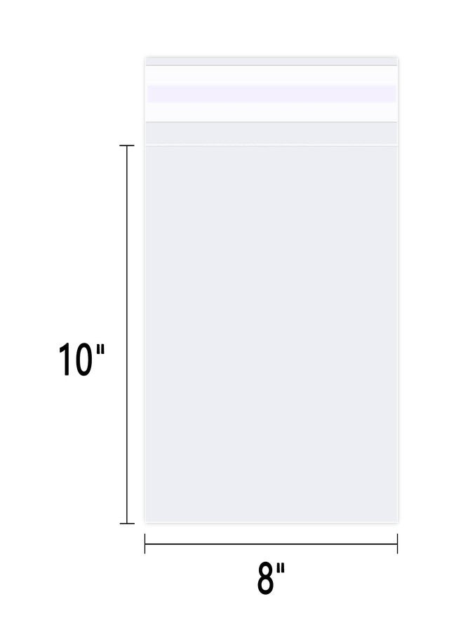 WEPOLY - 8" x 10" (100 Count) Clear Cellophane Bags - Self Sealing Cello Plastic Poly Bags- for Art Prints, Card, Envelopes - Image 2
