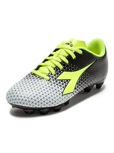 Diadora Cattura Youth Firm Ground Soccer Cleats LittleBig Kid Sizing Perfected for Natural and Artificial Playing Surfaces BlackYellowWhite 8 Little Kid - Image 3