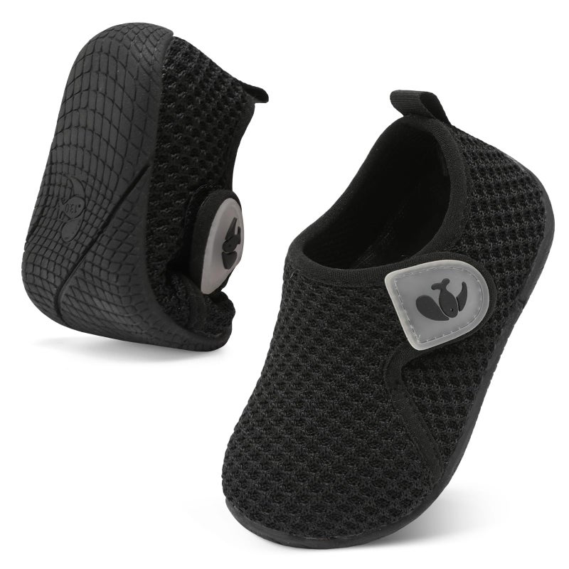 FEETCITY Toddler First Walking Shoes Slip On Toddler Tennis Shoes Boys Girsl Kids Sports Sneakers Casual Fashion School Shoe Black - Image 1