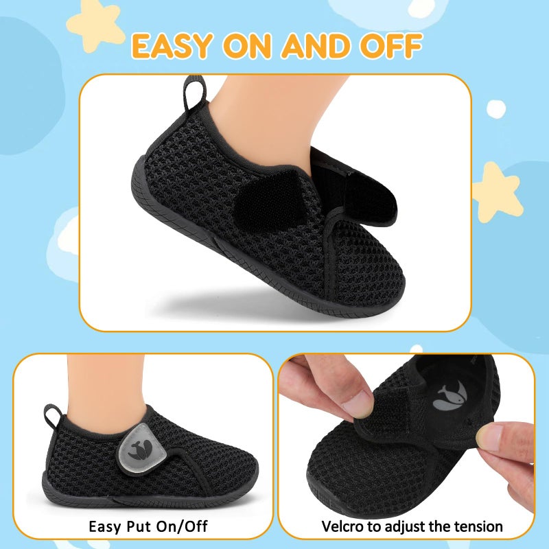 FEETCITY Toddler First Walking Shoes Slip On Toddler Tennis Shoes Boys Girsl Kids Sports Sneakers Casual Fashion School Shoe Black - Image 3