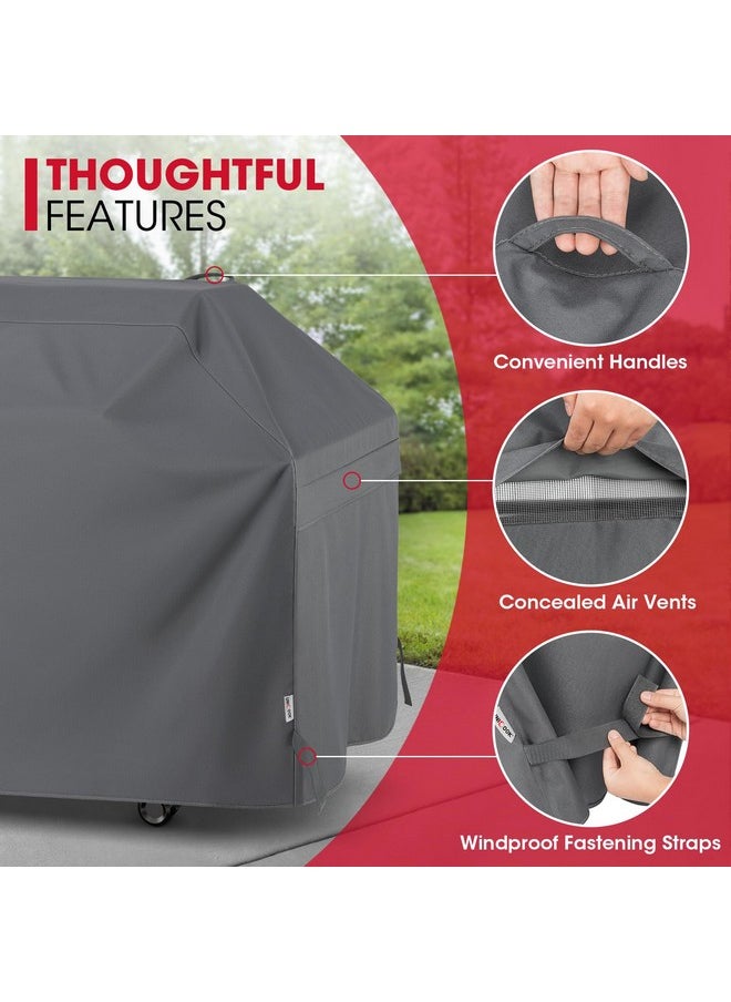 Unicook - Unicook Grill Cover for Outdoor Grill, 60 Inch BBQ Cover, Heavy Duty Waterproof, Fade Resistant, Weather Resistant, Anti-Rip, Gas Grill Cover Compatible with Weber, Char-Broil, Nexgrill, etc. Grey - Image 1