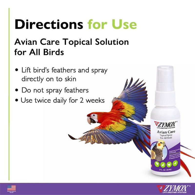 Zymox Avian Care Topical Spray for All Birds, 2 oz. â€“ Soothes Irritated Skin & Supports Healthy Plumage for All Birds, Fowl & Poultry - Image 5