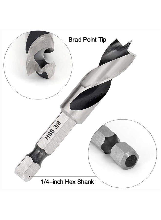 Eyech 6Pcs Brad Point Drill Bits Stubby Drill Bit Set for Wood | 1/4" Quick Change Hex Shank | 4241 High Speed Steel | for Quick Change Chucks and Drives - Image 5
