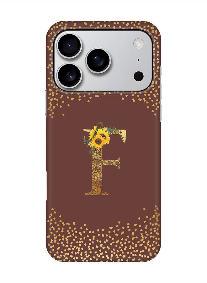 Stylizedd For iPhone 17 Pro,Case, [Compatible with MagSafe] Magnetic cover Slim fit Protection Matte, - Custom Floral Monogram - F  (Brown )