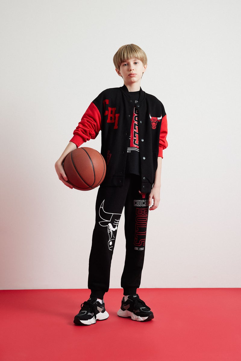 DeFacto Boy NBA Chicago Bulls College Collar Back Printed Bomber Jacket  - Image 3