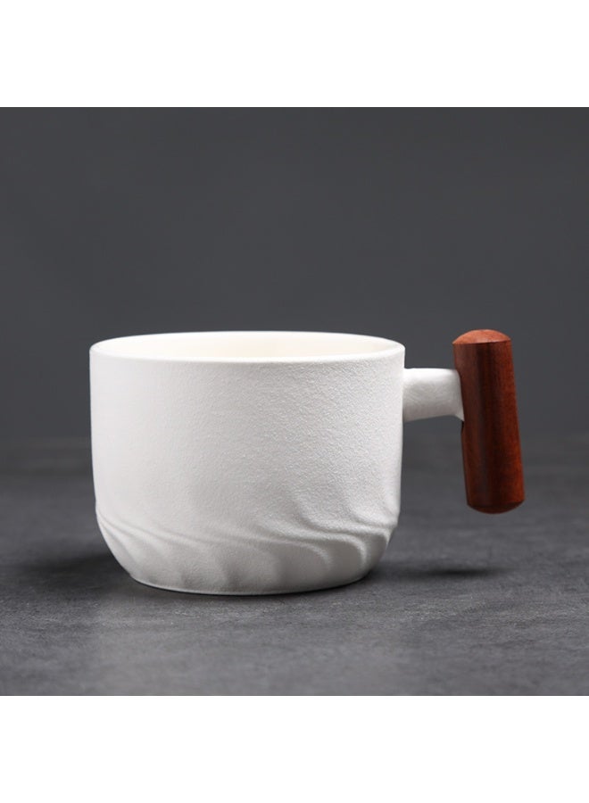 آنا طقم فناجين لاتيه سيراميك بمقبض خشبي 70 مل، 4 قطع - Image 2