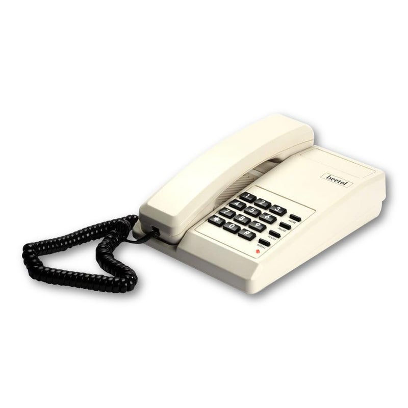 Beetel هاتف أرضي سلكي B11، تحكم في حجم الرنين، مؤشر حلقة LED، قابل للتعليق على الحائط/المكتب، تصميم كلاسيكي، جودة مكالمة واضحة، وظيفة كتم/إيقاف/فلاش/إعادة الاتصال (صنع في الهند)(رمادي دافئ)(B11) - Image 1