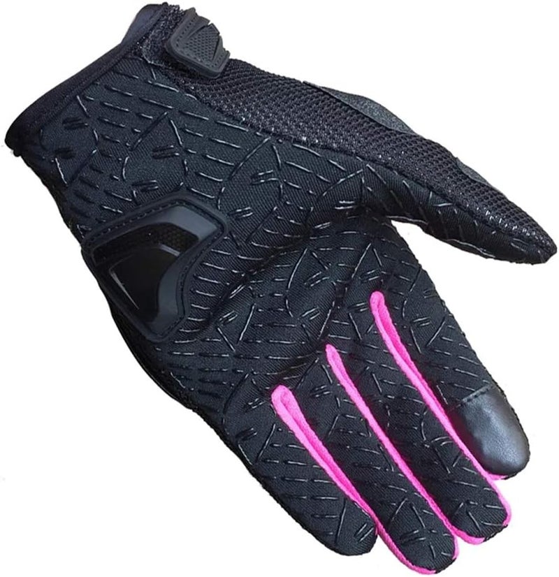 Scoyco Women's Motorcycle Gloves with Touch Screen and Armor - Pink - Image 3