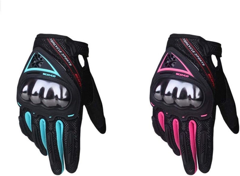 Scoyco Women's Motorcycle Gloves with Touch Screen and Armor - Pink - Image 1