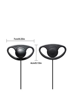 Excefore 2 Pin D Shape Radio Earpiece, Compatible with Motorola CP040 DP1400 GP88 GP300 XT420 XT460 Hytera PD405 PD505 BD505 Walkie Talkie, Ear Piece with Mic and PTT, Suitable for Security, Hiking  - Image 3