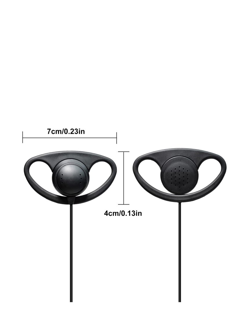 Excefore 2 Pin D Shape Radio Earpiece, Compatible with Motorola CP040 DP1400 GP88 GP300 XT420 XT460 Hytera PD405 PD505 BD505 Walkie Talkie, Ear Piece with Mic and PTT, Suitable for Security, Hiking  - Image 3