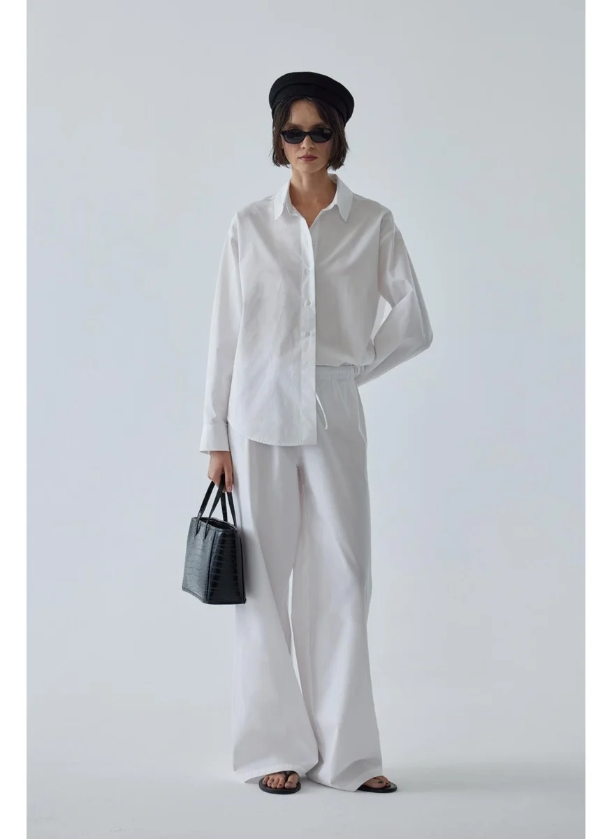 سود كوليكشن Saud Collection White Basic Oversize Shirt