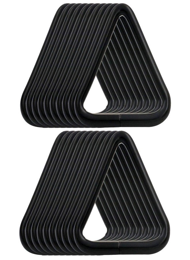 BIKICOCO 1-1/4'' Metal Triangle Ring Buckle Connectors Round Edge Webbing Bag Clasp Handbag Strap Making Hardware, Black - Pack of 20 - Image 1