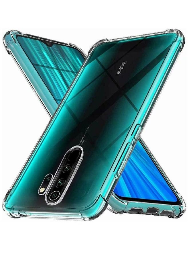 غطاء حماية من السيليكون الناعم المقاوم للصدمات لهاتف Redmi Note 8 Pro شفاف