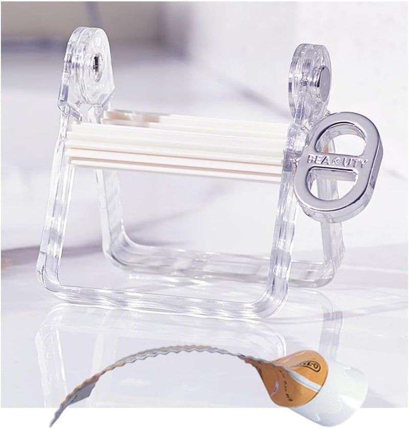 XYKEEY Toothpaste Squeezer, Metal Toothpaste Tube Squeezer Paint Tube Wringer for Artist, Hair Salon, Painter… (Transparent) - Image 1