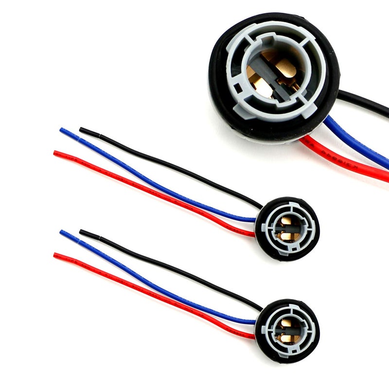 iJDMTOY 1157 7528 Wiring Harness Sockets Compatible with LED Bulbs Turn Signal Lights Brake Lights