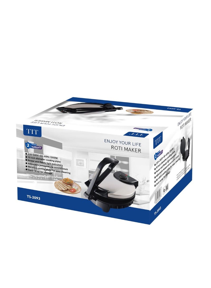 TIT Bread, Roti and Tortilla Maker - 1200 Watts - Non-Stick Surface - Strong Pressure Handle - Heat Resistant  - Image 2