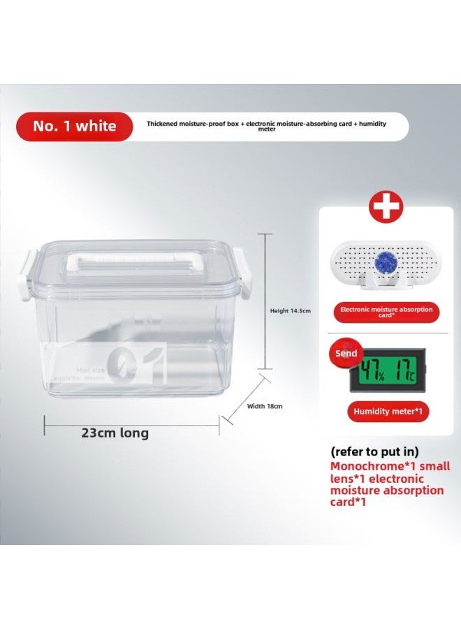 Camera Moisture-proof Box SLR Lens Drying Box Photographic Equipment Electronic Components Tea Collector Sealed Box-Color:No. 1 White + Electronic Moisture Absorption Card (moisture Sending Thermometer/sealing Strip)⚑⚑  - Image 1