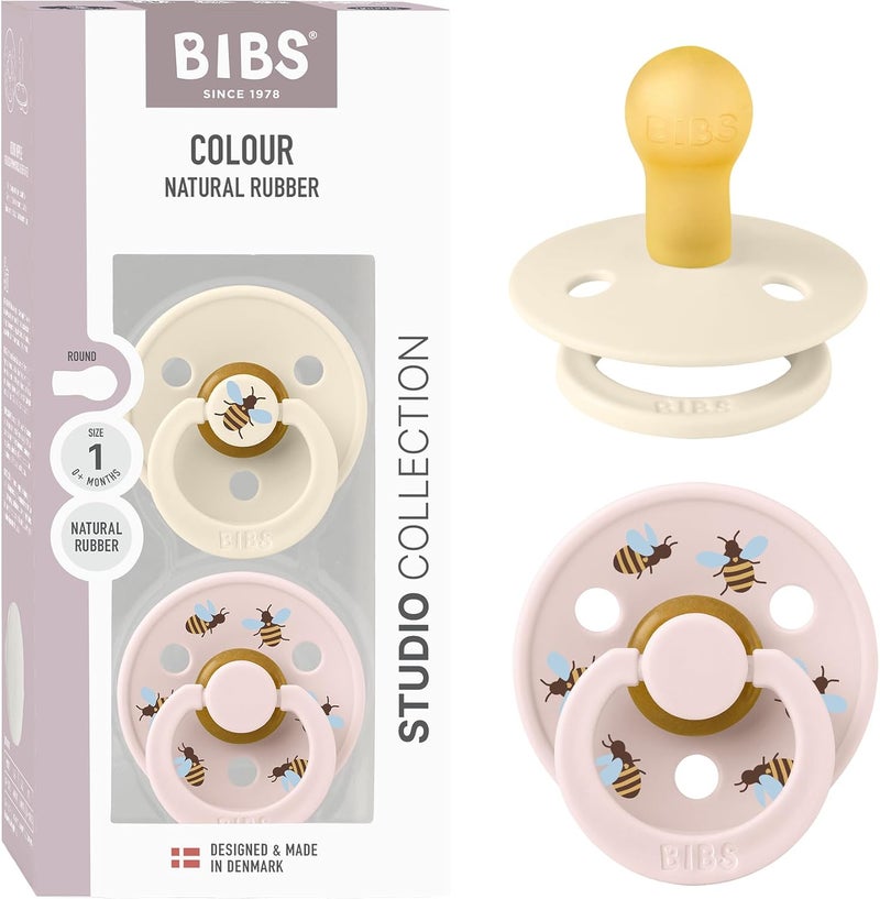 BIBS Studio Colour Pacifier 2 Pack - Bumblebee Design - Image 1