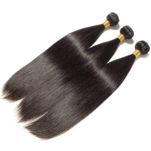Rebasar Straight Bundles Human Hair 12 12 12 Inch 100% Unprocessed Brazilian Trippy Virgin Weave Bundles Human Hair for Women Remy Straight Hair Extensions Natural Black Raw Weft - Image 2