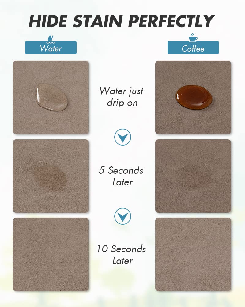 AMOAMI-Coffee Mat Hide Stain Rubber Backed Absorbent Dish Drying Mat for Kitchen Counter-Coffee Bar Accessories Fit Under Coffee Maker Coffee Machine Coffee Pot Espresso Machine Rack Brown 12"x19" - Image 2