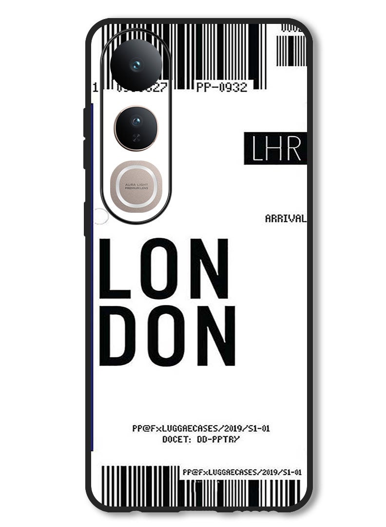 Theodor Case Compatible with Vivo V50 Lite Protection Shockproof Bumper Cover London boarding pass - Image 1