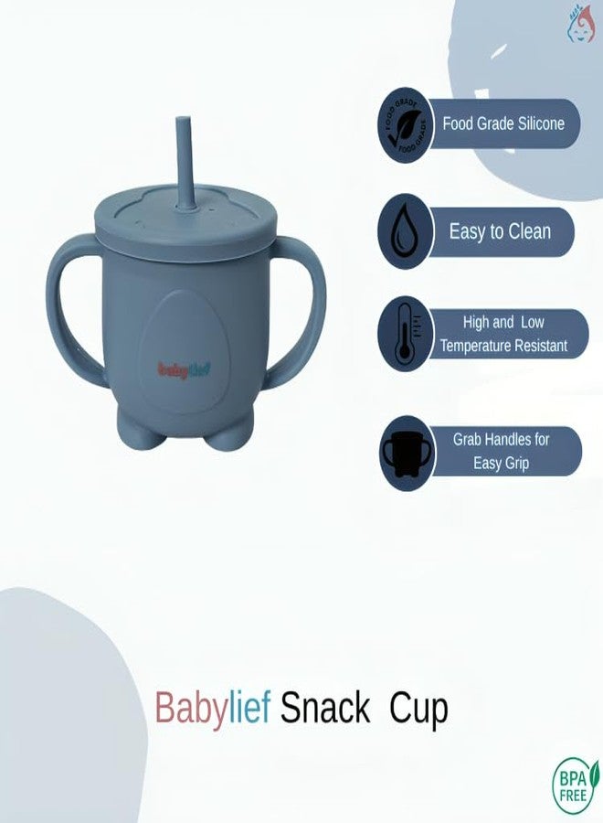 Babylief Silicone Snack Cup (Powder Blue) - Image 2