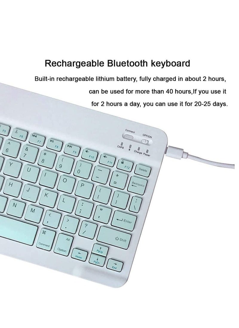 Rechargeable Bluetooth Keyboard and Mouse Combo Ultra-Slim Portable Compact Wireless Mouse Keyboard Set for Android Windows Tablet Cell Phone iPhone iPad Pro Air Mini, iPad OS/iOS - Image 3