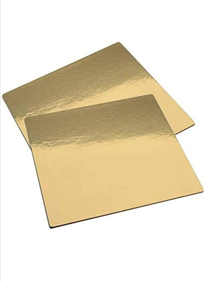 Bakerelation 8 Inch Square Cake Base Card Board 50 Pieces-Piece Cardboard Square Cake Circle Base 8 inches DiameterTop Gold/Silver Base