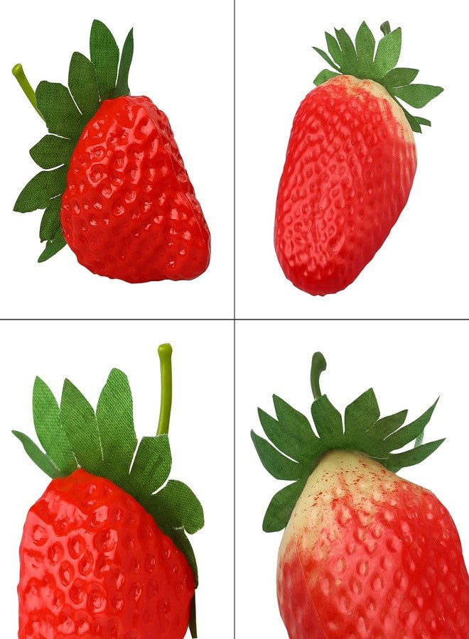 RONRONS 20 Pieces Artificial Strawberry Lifelike Fruit Plastic Strawberries Photography Prop Home Kitchen Cabinet Party Ornament, Small - Image 5
