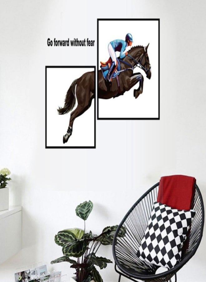 NIBEMINENT Horse Riding Photo Frame Wall Sticker Multicolour 60 x 90centimeter - Image 1