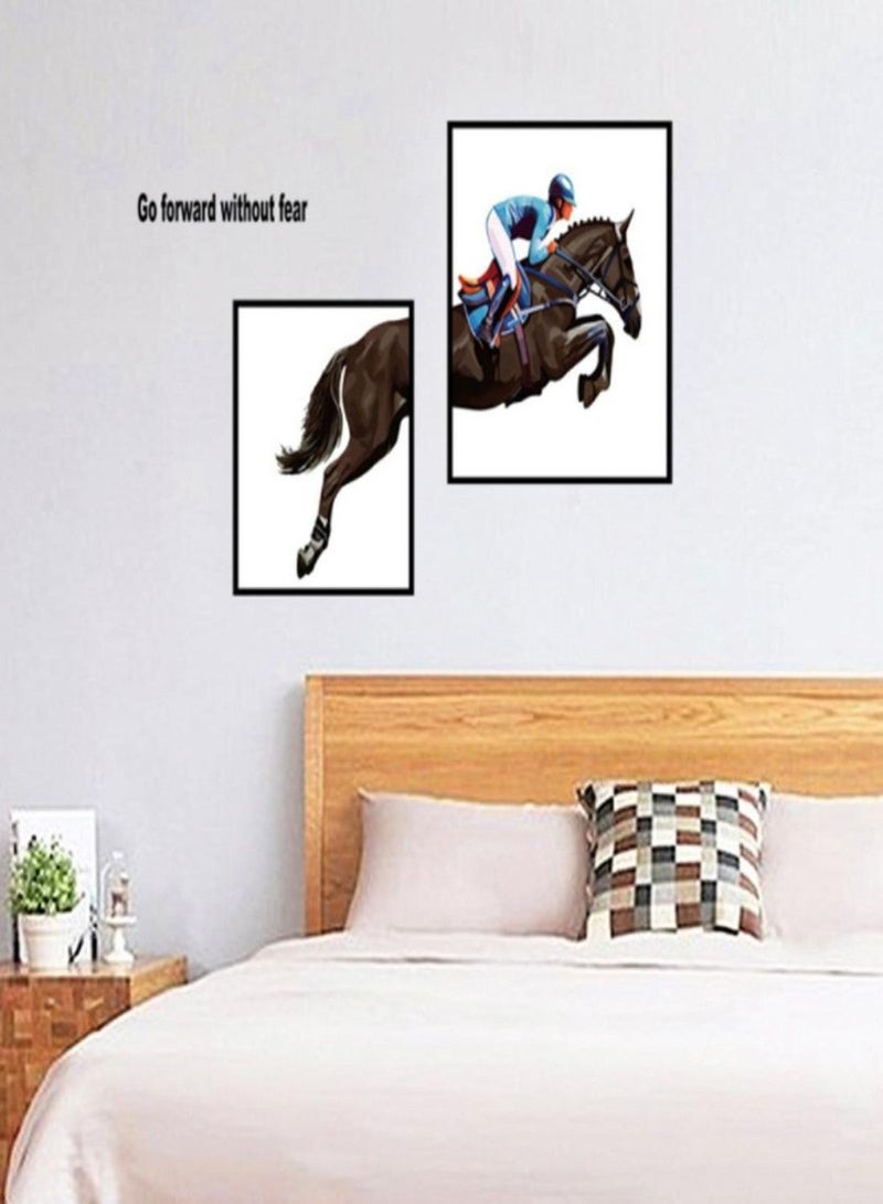 NIBEMINENT Horse Riding Photo Frame Wall Sticker Multicolour 60 x 90centimeter - Image 2