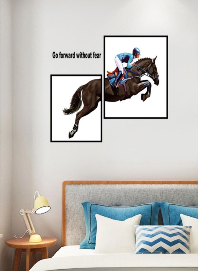 NIBEMINENT Horse Riding Photo Frame Wall Sticker Multicolour 60 x 90centimeter - Image 3