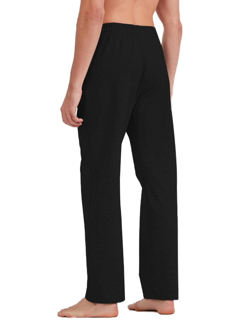 Idtswch 36 Inseam Mens Tall Sweatpants Open Bottom Joggers Casual Loose Fit Athletic Yoga Pants with Pockets Black - Image 2