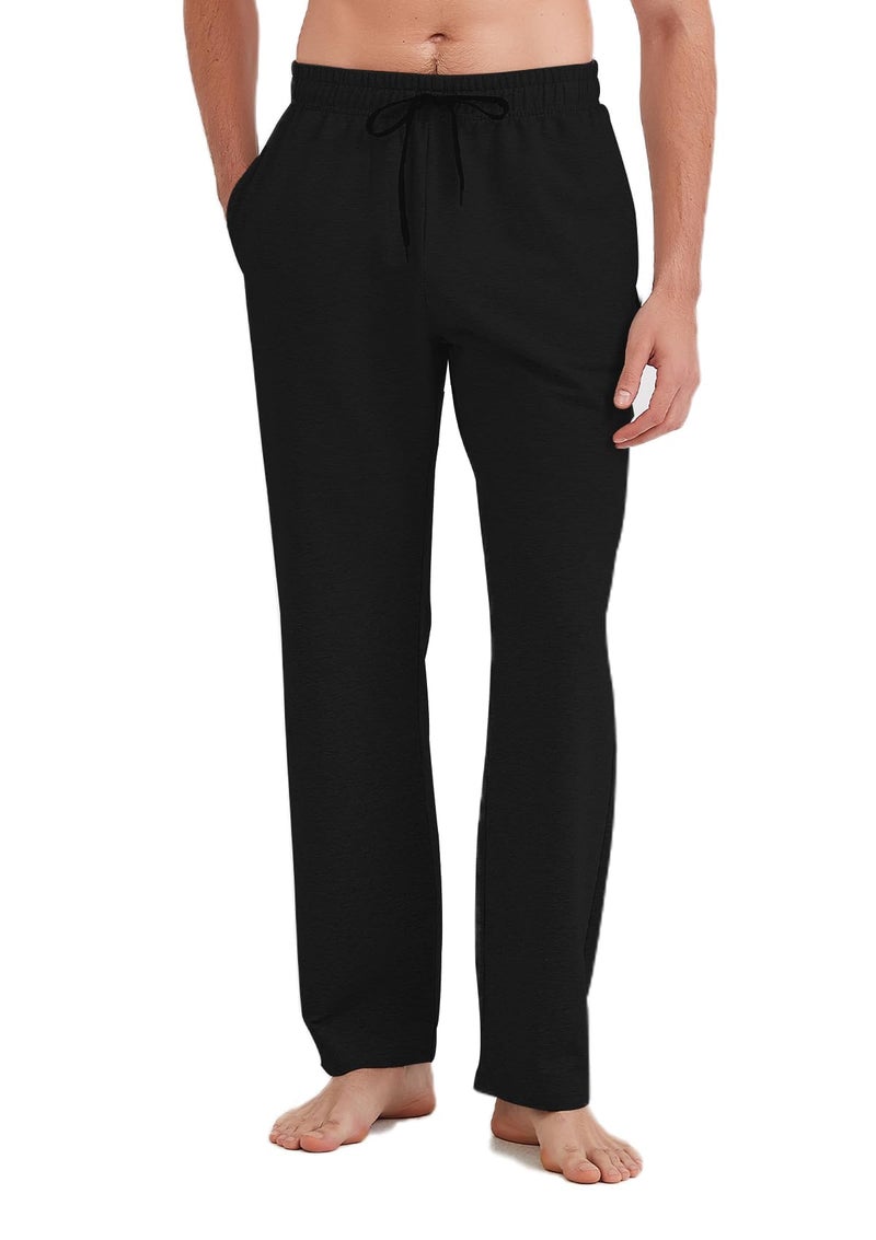 Idtswch 36 Inseam Mens Tall Sweatpants Open Bottom Joggers Casual Loose Fit Athletic Yoga Pants with Pockets Black - Image 1