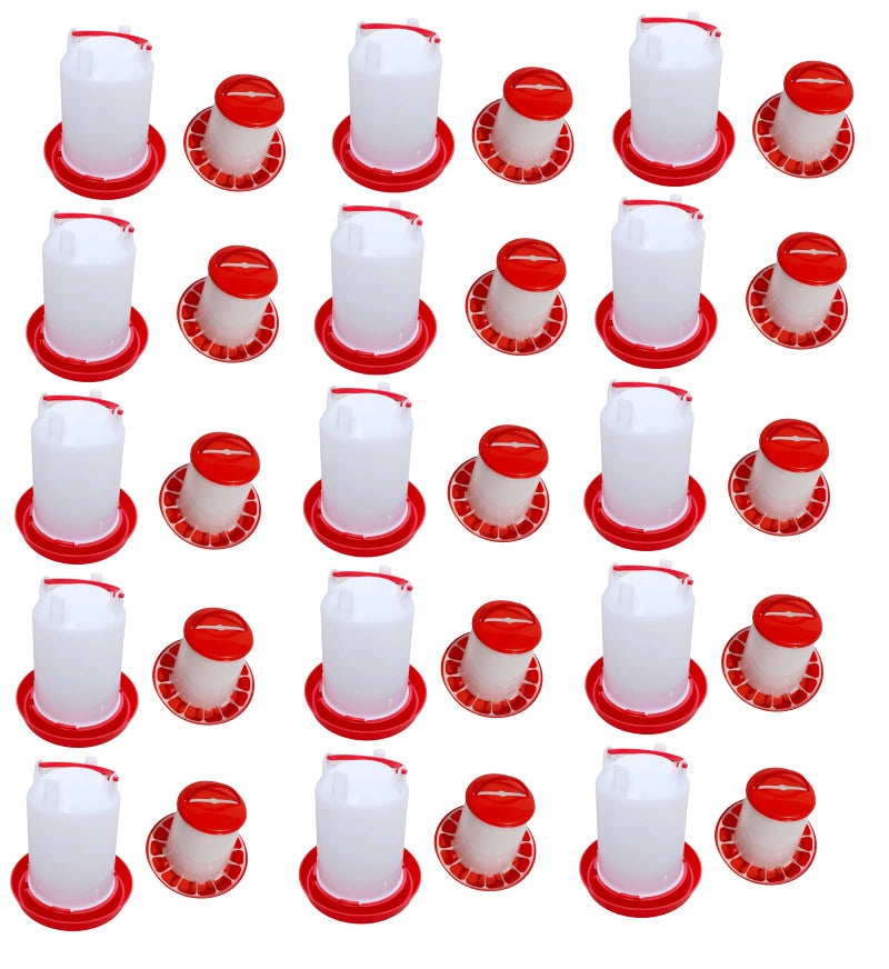 TMW TM&W Plastic Hanging Poultry Feeder Drinker for All Type Birds (Multicolor, Quantity - 30) - Image 1