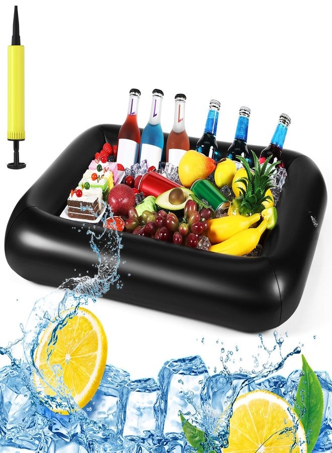 FillTouch Rectangular Inflatable Serving Bar Floating Drink Holder for Pool Inflatable Cup Holders Hot Tub Accessories for Adults Swimming Fun Drink Floats for Swimming Pool Party(Yellow) - Image 1