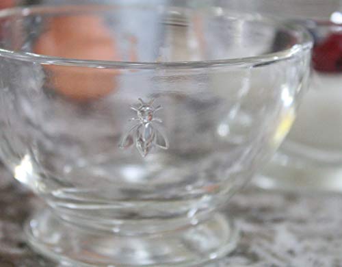La Rochère La Rochere Bee Glass Bowl Set of 6 – Classic French Clear Glass Dessert Bowls with Embossed Bee Emblem – Elegant and Versatile Small Bowls for Ice Cream, Snacks, Fruit & Entertaining (9 Oz) - Image 2