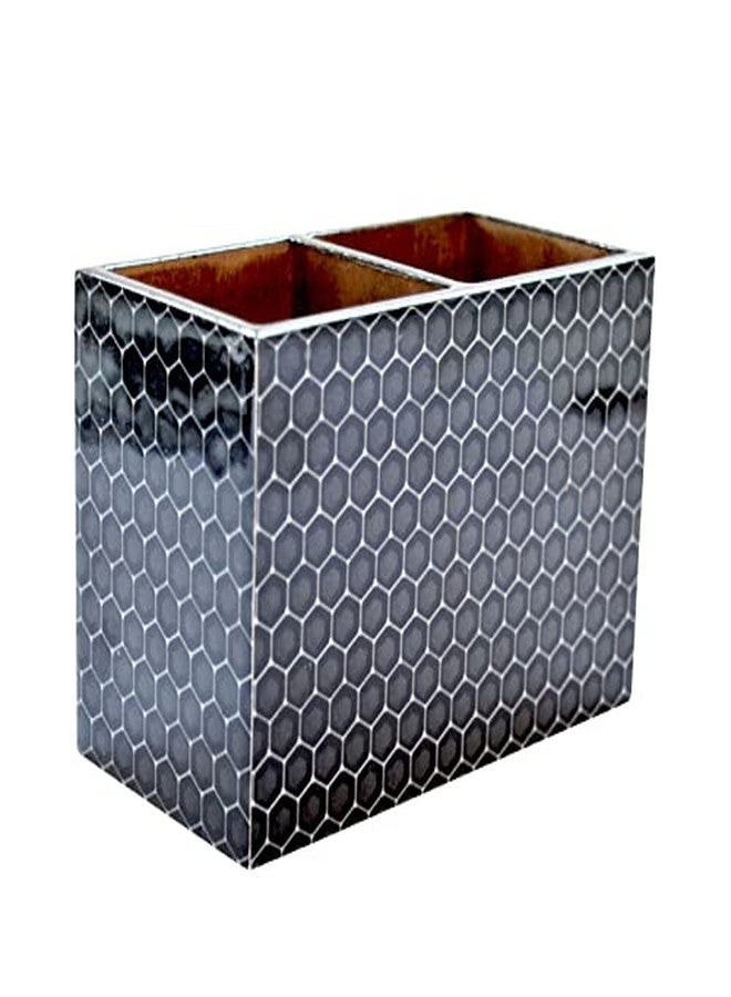 Tranquil Square Handcrafted Premium Finish Black Hive Two Rack Dinning Essentials Cutlery Stand - Image 5