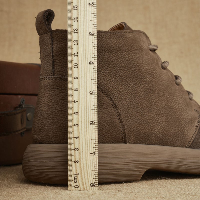 Retro Top Layer Cowhide Cotton Shoes Trendy British Style Martin Boots Fashion High Top Shoes Fur Leather Shoes - Image 4