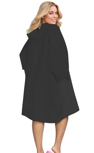 KFUBUO Surf Poncho Changing Towel Swim Robe with Pocket Plus Size Terry Cloth Swim Cover Up for Women Towel Poncho Hoodie - Image 2