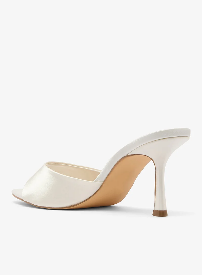 Truffle White satin Suede High Heel Classic Sandals for Women | Best Price UAE