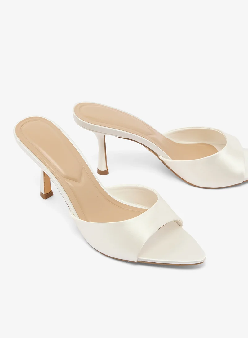 Truffle White satin Suede High Heel Classic Sandals for Women | Best Price UAE