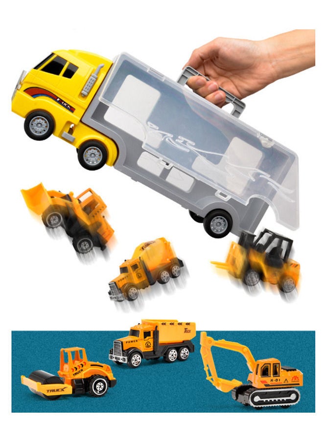 YelaJoy - Toddler Toys for 3-9 Years Old Boys Construction Toys Car Double Side Transport Vehicle, Die-cast Alloy Engineering Vehicle Gifts for Age 3 4 5 6 Kids Child Boys Girls Birthday Party - Image 1